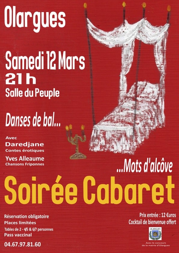 Affiche de la soirée cabaret 12 mars 2022