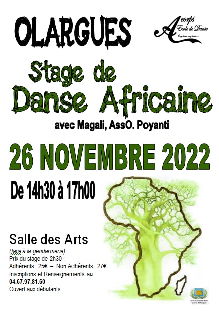 Stage de danse africaine du dimanche 26 novembre 2022