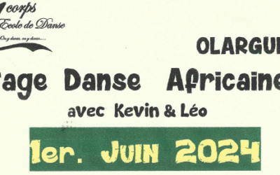 Dernier stage de l’année « Danse africaine – 01/06/24 » – Nouveau lieu