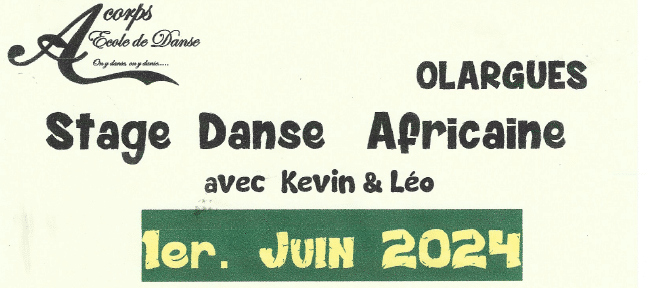 Dernier stage de l’année « Danse africaine – 01/06/24 » – Nouveau lieu