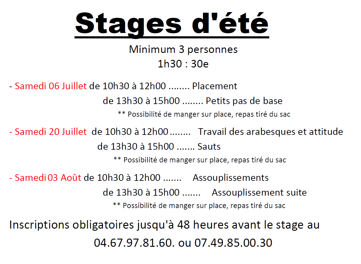stages d'été 2024
