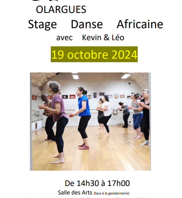 Prochain stage de danse africaine le 19 octobre