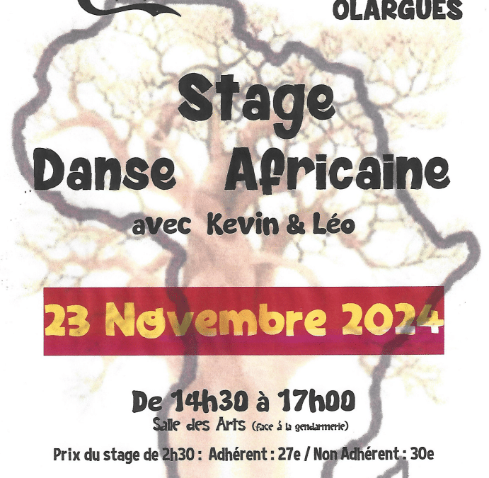 Stage Danse Africaine le 23 novembre